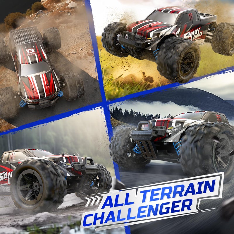 DEERC Remote Control Car High Speed RC Cars for Kids Adults 1:16 Scale 40 KM/H 4WD Off Road Monster Trucks,2.4GHz All Terrain Toy Trucks with 2 Rechargeable Battery - Image 5